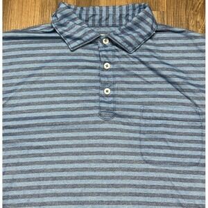 Onward Reserve Loyalty Line Blue Stripe Polo Shirt Performance Men's Sz L